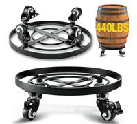 Amagabeli 2 Pack Plant Caddy with Wheels, Heavy Duty Plant Trolley 35cm, 200kg Load Capacity Lockable Casters Plant Pot Wheels for Indoor Outdoor Large Planter, Garden Flower Pot, Black
