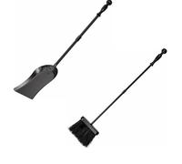 Amagabeli 32in Fireplace Ash Shovel Heavy Gauge Steel Fireplace Scoop-Ash Scoop-Gardening Shovel Single Fireplace Tool Fire Pit Campfires Indoor and Outdoor Use Black Coal Shovel for Wood Stove