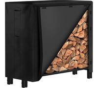 Amagabeli 4ft(121cmx30.48cmx105cm) Fireplace Log Rack Outdoor Heavy Duty Log Storage Holder for Firewood Wood Stacker Log Carrier for Metal Kindling Stand Steel Tubular Wood Rack log Stores Outdoor