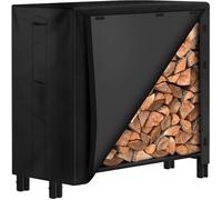 Amagabeli 4ft Firewood Holder with Cover Log Store Outdoor Large Capacity Firewood Log Rack with Waterproof Cover Outdoor Firewood Racks with 600D Oxford Cover Log Storage Shelf