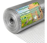 Amagabeli Chicken Wire,Galvanized Welded Mesh 1.0 Mx30M 12.7mm Holes 0.85mm Aviary Fence Wire Hot-Dipped Mesh Fencing Hardware Cloth Coop Rabbit Snake Animal Enclosure