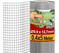 Amagabeli Galvanized Welded Mesh Fence, Roll 0.4M x 5M, Mesh Opening 12x12mm, 0.85mm Thick Wire - For Fencing, Chicken Coops, Garden, and Reinforcement