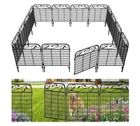 Amagabeli Garden Home-Decorative Garden Fence Gate Border-Heavy Duty Tall Rustproof Fencing Animal Barrier Iron Edge Outdoor Landscape Folding-111 CM(H) x91 CM(W)-4 Panels-Black