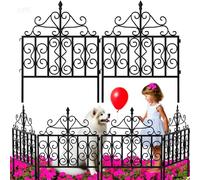 Amagabeli Garden Home Decorative Garden Fence Metal Landscape Wire Folding Fencing Patio Border Bed Dog Barrier Rustproof Tall Garden Edge Section Décor Picket-81 CM(H) x61 CM(W)-5 Panels-Black