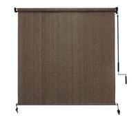 Amagenix Exterior Roller Blinds 1.83 m (W) x 1.83 m (L), Cordless Exterior Blinds for Patio, Roller Blinds, 90% UV Protection, Two-Section Poles with One-Piece Fabric, Mocha