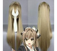 Amagi Brilliant Park Sento Isuzu 88cm Long Straight Cosplay Wigs Anime Costume Party for Women Female Synthetic Hair Wig Blond