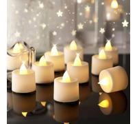 Amagic 100 Pack LED Tea lights, Flameless Votive Candles, Lasting Electric Fake Small Candles, Battery Operated Tealights Candles for Halloween, Christmas, Home Decor, Wedding, Party, Festival (White)