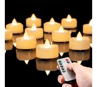 AMAGIC 12 Pack Realistic and Bright Flickering Tea Lights Battery Operate Last 200+ Hours for Party Wedding Birthday Halloween Gifts Home Decoration (Batteries Include)