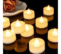 AMAGIC 24-Pack Bright Flicker LED Tea Lights Battery Operated, 200+Hour Fake Electric Candles TeaLights for Halloween, Diwali, Wedding Table Decor, Mother's Day