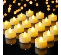 AMAGIC 24 Pack LED Tea Lights, Electric Candle, Last 100 Hours +, Flameless Battery Tealights for Table Centrepieces, Living Room Decortion, Cosy Atmosphere, Special Evening