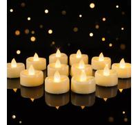 AMAGIC 24 Pack Led Tea Lights FLameless Candles Battery Electric Artificial | No Flicker Bright Long Last for Valentine's Day Anniversary Easter Halloween Christmas Treehouse Decoration Vovite Table