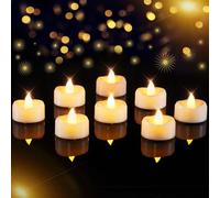 AMAGIC 50Pack Warm Yellow Tea Lights Battery Led FLameless Candles, Realistic Bright Last 100+ Hours, Flicker for Birthday Party Holiday Home Decor