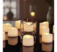 AMAGIC Battery Tea Lights Flameless Candle LED Fake Electric Tealight Wedding Table Decor, Votive, Valentine's Day, Mother's Day Gift Holiday Decor, 12 Pack