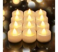 AMAGIC LED Flameless Candles Battery Tea Lights, 12 Pack Electric Led Tealight, Last 100 Hours+, Warm Bright for Home Decoration, Special Night, Vovite, Party