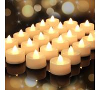 AMAGIC LED Tea Lights, 24 Pack Flameless Tealights, Electric Power Last 100 Hours +, Led Candle,for Table Centrepiece, Wedding Decor,Celebrations,Festive Party