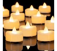 AMAGIC Pack of 24 LED Candles with Timer, Tea Light Candles Battery Operated, Flameless Candles with 6 Hours Timer Auto for Christmas Wedding Decor Warm White