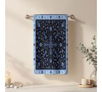 Amagical 1Pc Persian Style Square Carpet with Dark and Light Blue Tones Bathroom Hand Towel Bath Towel, Microfiber Polyester Towel, Home Decorative Kitchen Towels, Quick Dry (1Pc Towel (14"x30"))