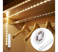 Amagle Motion Sensor Lights Indoor, Battery Operated LED Under Cabinet Kitchen Strip Lights Cupboard Shelf Stair Wardrobe Light Motion Sensor White Led Strip Night Light 1M Natural White 4000K