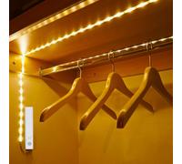 Amagle Motion Sensor Lights Indoor, Battery Operated LED Under Cabinet Kitchen Strip Lights Cupboard Shelf Stair Wardrobe Light Motion Sensor White Led Strip Night Light 3M Warm White 3000K