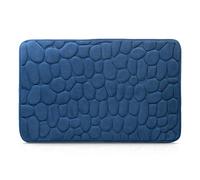 Amago - 100 Percent Polyester Microfibre Bath Mat, Stone Design, 50 x 80 cm - Blue