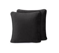 Amago - Cushion Cover Set of 2, Cashmere Feeling, 50 x 50 cm - Black