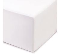 Amago - Fitted Sheet, 50 cm Pocket, 100 Percent Cotton, 120 x 200 cm - White