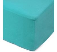 Amago - Fitted Sheet, 50 cm Pocket, 100 Percent Cotton, 140 x 200 cm - Petrol
