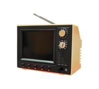 Amagogo 1:12 Dollhouse TV Miniature Television Simulation Tiny Television Toy Can Play Video, yellow