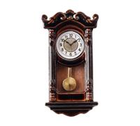 Amagogo 1:12 Scale Dollhouse Model Roman Clock Vintage Wall Clock Realistic Mini Pendulum Clock for Handcraft Window Display Gift, Flat Bells