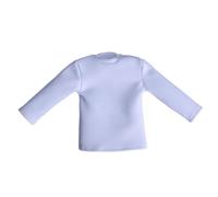 Amagogo 1/12 Scale Long Sleeve Shirts Pullover Outfit Costume Doll Casual Basic Top for 6inch Male Doll, white