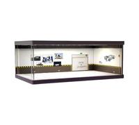 Amagogo 1:64 Garage Display Case Showcase, Built in LED, Garage Diorama Diecast Wheels Display Case for Action Figures Mini Dolls
