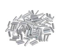 Amagogo 100pcs 1.0mm 1.5mm Diameter Fishing Wire Leader Crimps Single Barrel Ferrules Aluminum Tube Connector Fishing Kit, 1.0mm