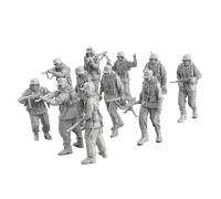 Amagogo 11Pcs 1:72 Scale German Models Men Playset Toys Unpainted Miniature Figurines Dioramas for Hobby