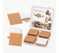 Amagogo 12 Pieces Rounded Corner Cork Sheet Kit with Self Coaster Mats and Backing Brown Cork Sheets Suitable for Craft Design Office Decoration