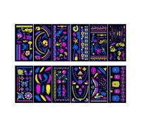 Amagogo 12Pcs Glow in The Dark Tattoos Blacklight Reactive Light Stickers for Adults Teens Body Paint, Style A