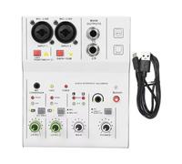 Amagogo 2 Channel Audio Mixer,Audio Interface Mixing Professional for Studio Home, White