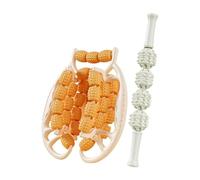 Amagogo 2 Pieces Muscle Roller Massagers Massage Roller Stick Manual 29 Wheels Leg Massage Tools for Thighs Hands Legs Arms Elbow, Orange