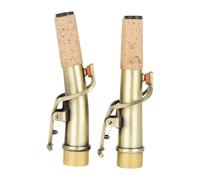 Amagogo 2Pcs Soprano Saxophone Straight and Bend Neck High Pitch Saxophone Set Saxophone Mouthpiece and Neck
