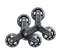 Amagogo 2x Folding Grocery Cart Tri Wheels Utility Cart Stair Wheels with Metal Bracket Black Replacement