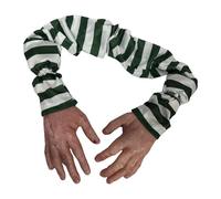 Amagogo 2x Halloween Fake Hands Party Tricks Funny Hanging Toy Scary Frighten Horror Props Decoration for Fence April Fool Props, Green