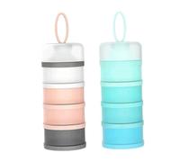 Amagogo 2x Protein Powder Containers Powder Dispensers 4 Compartments Storage Stackable Leakproof for Workout Home Exercise Fitness