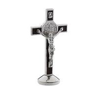 Amagogo 3.5 Inch Metal Cross Model Jesus Small Statue, Home Decor, Car Dashboard Ornament, Christian Amulet (3 Colors), as described