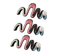 Amagogo 3Pcs Hair Claw Clips, Hairpin, Hair Clamps, Barrettes, Hair Clips for Thick Hair, White Beads