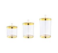 Amagogo 3x Storage Jars, Airtight, Versatile, Transparent, Dustproof, Ideal As Snack Holders for The Living Room Counter