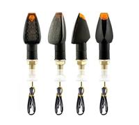 Amagogo 4 Pieces Motorcycle Turn, Front & Rear Motorcycle Blinkers Simple Installation 14LED 12V, Black
