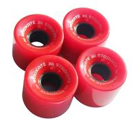 Amagogo 4 Pieces Skateboard Wheels Set PU Polyurethane HR78A Rollers Replacement Upgrade Pack Balanced Profile Smooth Rolling Suitable for daily skating park, Red