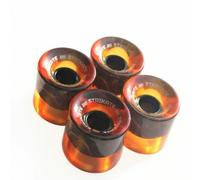 Amagogo 4 Pieces Skateboard Wheels Set PU Polyurethane HR78A Rollers Replacement Upgrade Pack Balanced Profile Smooth Rolling Suitable for daily skating park, Transparent Orange