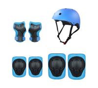 Amagogo 7x Kids Bicycle Helmet Protection Gear Set Hand Pads, Elbow Pads,Knee Pads Breathable Lightweight Guards for Outdoor Sports, Blue