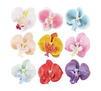 Amagogo 9Pcs Colorful Orchid Hair Clip Butterfly Orchid Hair Barrettes Easy to Wear Summer Artificial Flowers Hair Clips for Beach