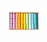 Amagogo Acrylic Building Blocks Set Transparent Stacking Construction Educational Learning Toy Wooden Storage Box Suitable for Children Spatial Thinking Classroom Home Playroom, Macaron 30PC